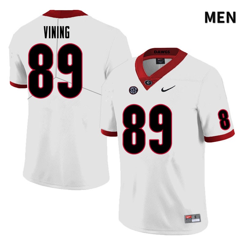 Georgia Bulldogs Men's George Vining #89 White Stitched College UGA Football Jersey 23ZR015EG